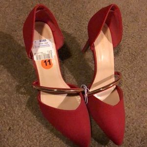 Red pointed heels